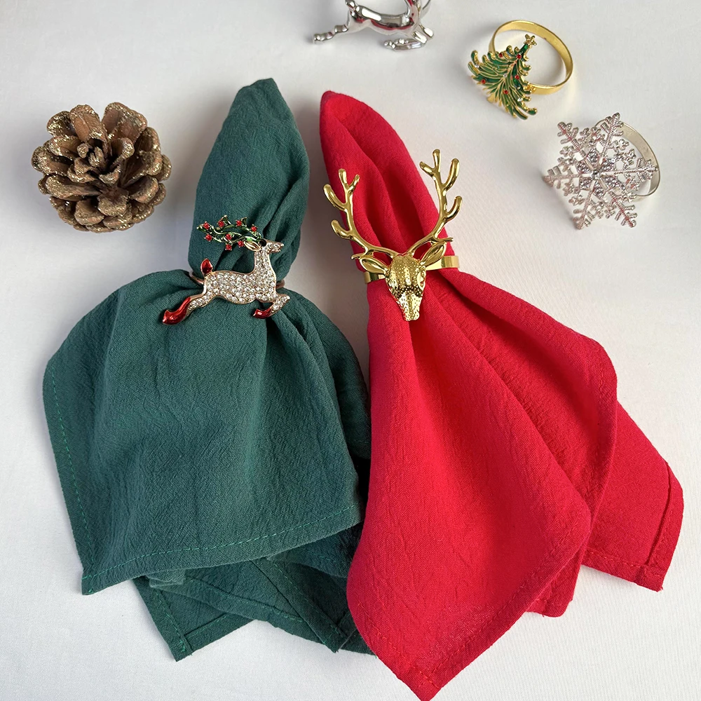 6er-Set Dinner-Stoffservietten aus Baumwolle, 30 x 45 cm, weich, waschbar, perfekt für Hochzeiten, Partys, Weihnachten, Geburtstage und Familientreffen