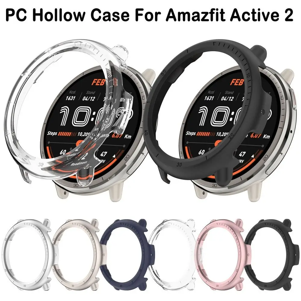for Amazfit Active 2 PC Hollow Protective Case Anti-Scratch Hard Watch Cover Bumper Screen Frame Smart Watch Accessories