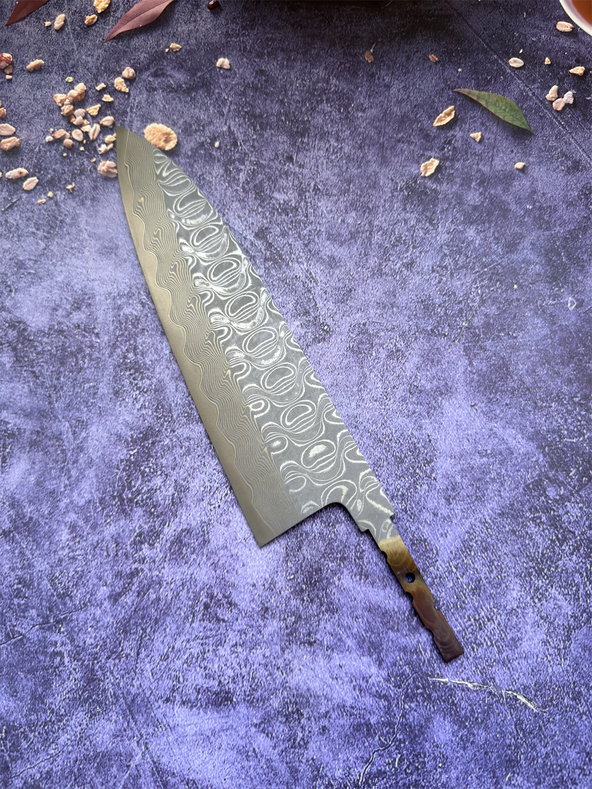 RHON 8.5/9.5inch DIY Double Edge Deba Knife Blank Blade Japanese Chef's Kitchen Salmon Fish Bone Chopping Knives Without Handle view 2