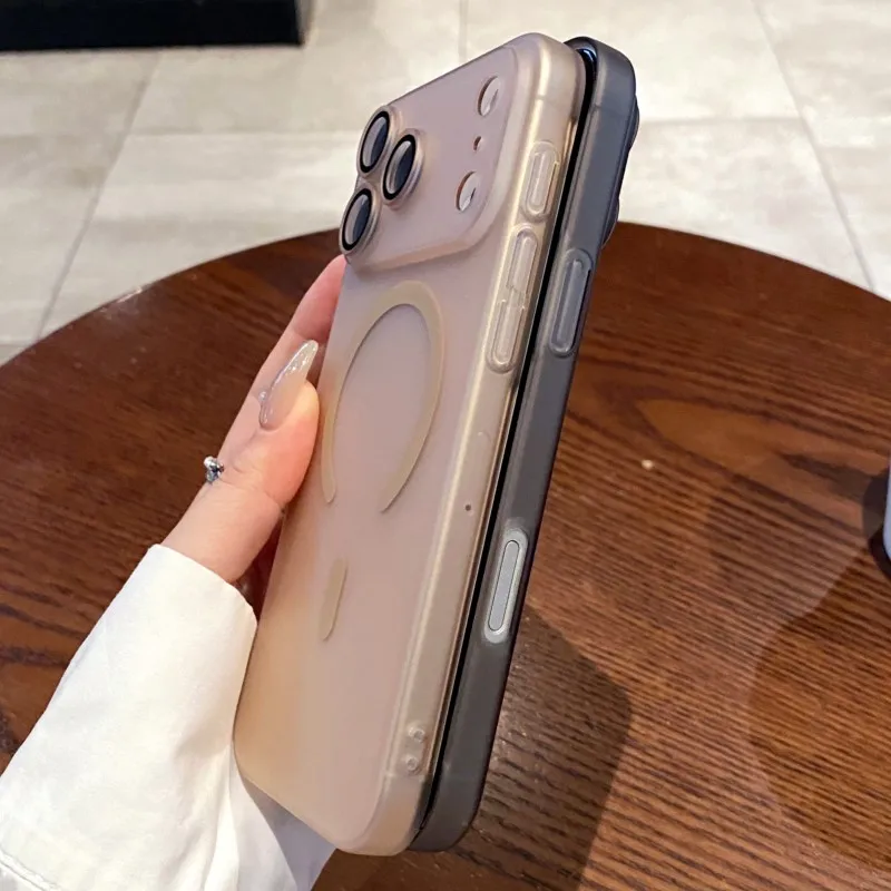 حافظة فاخرة رفيعة للغاية غير لامعة لهاتف Magsafe لهاتف iPhone 17 Air 16 15 14 Plus 13 12 11 Pro Max غطاء شحن لاسلكي مغناطيسي