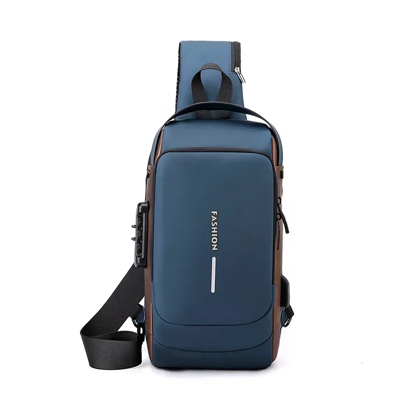 Crossbody Bag Men\'s 2024 Trendy Brand Fashion Breast Bag Tooling Locomotive Backpack Trendy Sports Waterproof Shoulder Bag