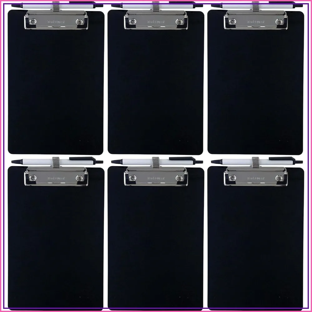 

Memo Clipboard 6x9 with Pen Holder, Plastic, Pack of 6 (Pen Included)