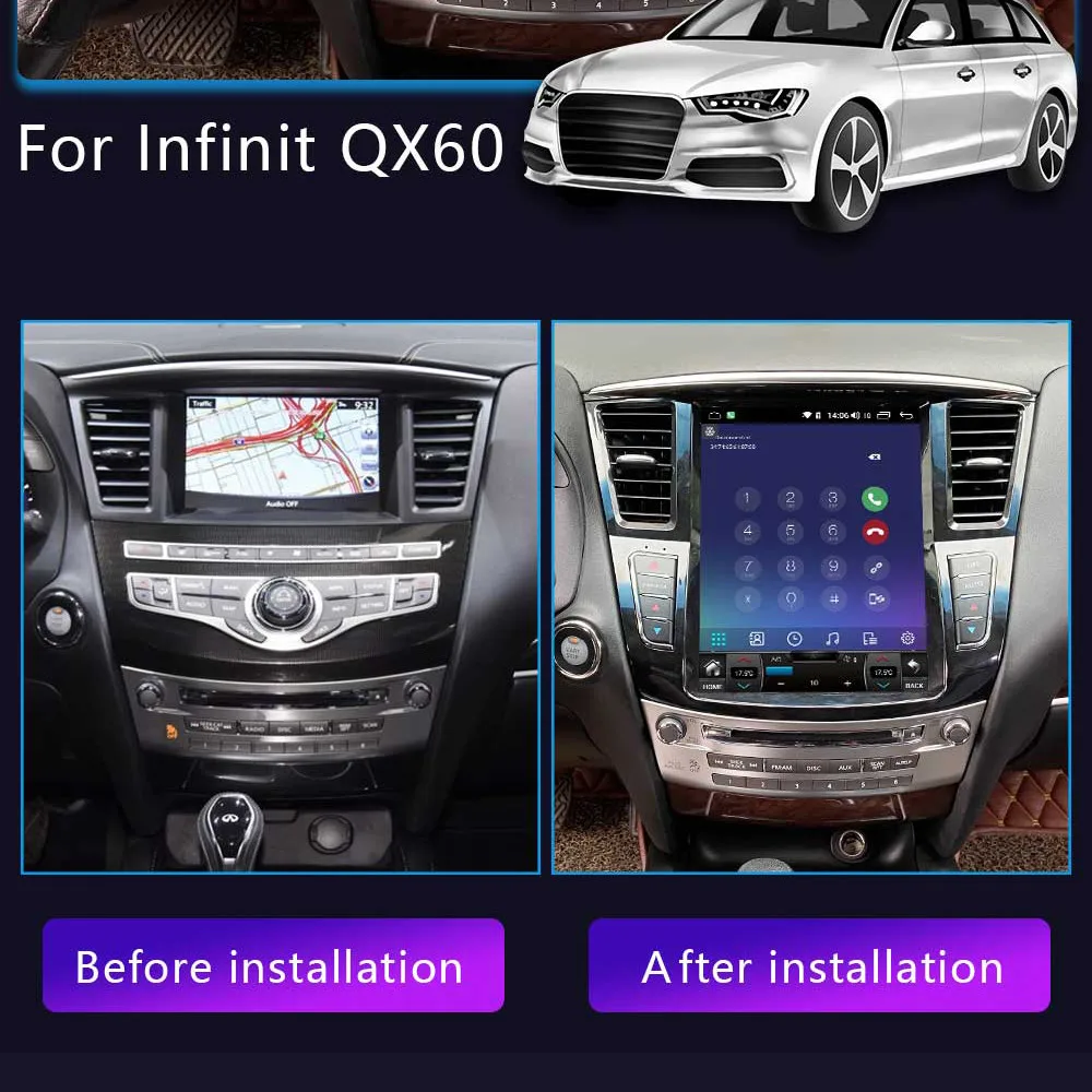 Car Radio For Infiniti QX60 JX35 2014-2020 Android 15 Touch Screen Multimedia Player Wireless Carplay Tape Recorder Head Unit 5G