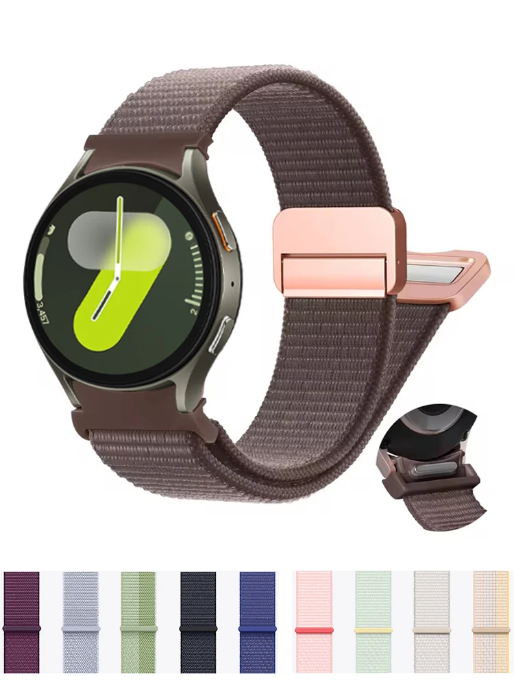 Magnetic Nylon Band For Samsung Galaxy Watch 7 FE 6 4 Classic 5 Pro 44mm 40mm No gaps belt bracelet correa Galaxy Watch 7 Strap