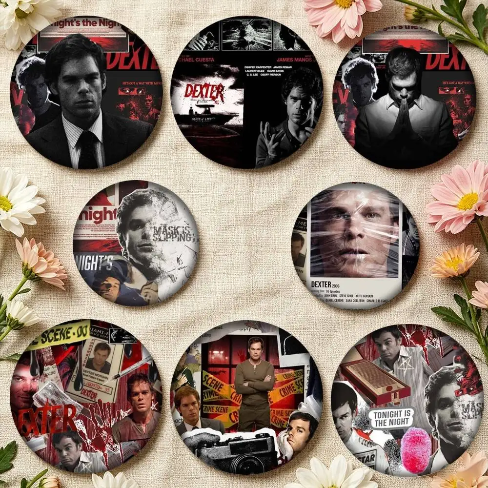 Dexter Morgan 25mm 32mm 44mm 58mm 75mm Brooches Badges Pins for Accessories Gift