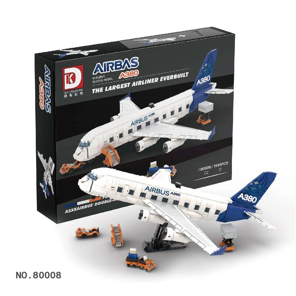 Deke Chuangxiang 80008 modelo de aeronave quebra-cabeça pequena partícula bloco de construção montagem modelo brinquedo presente