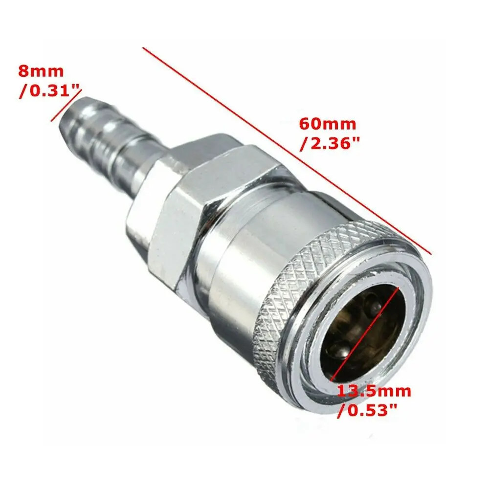 4pc Male Female Nozzle Connector Steel 8mm Gas Hose Copper Nozzle Quick Release Connector For Motorhome Automobiles Accessories
