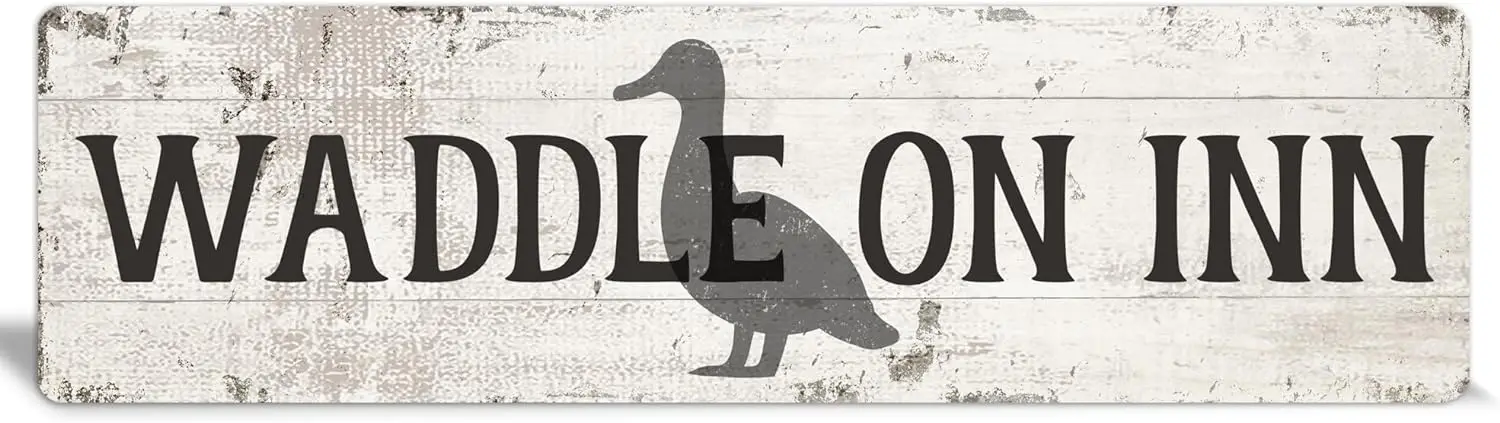 Rustic Styled Metal Duck Wall Art Signs - Many Styles, Outdoor Safe for Duck House Decor, Funny Duck Signs Made In U.S.A (Waddle