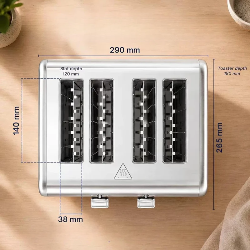 Big Digital Screen Bread Toaster 4 Pieces and Touch Control Electric 9 Smart Function Toaster