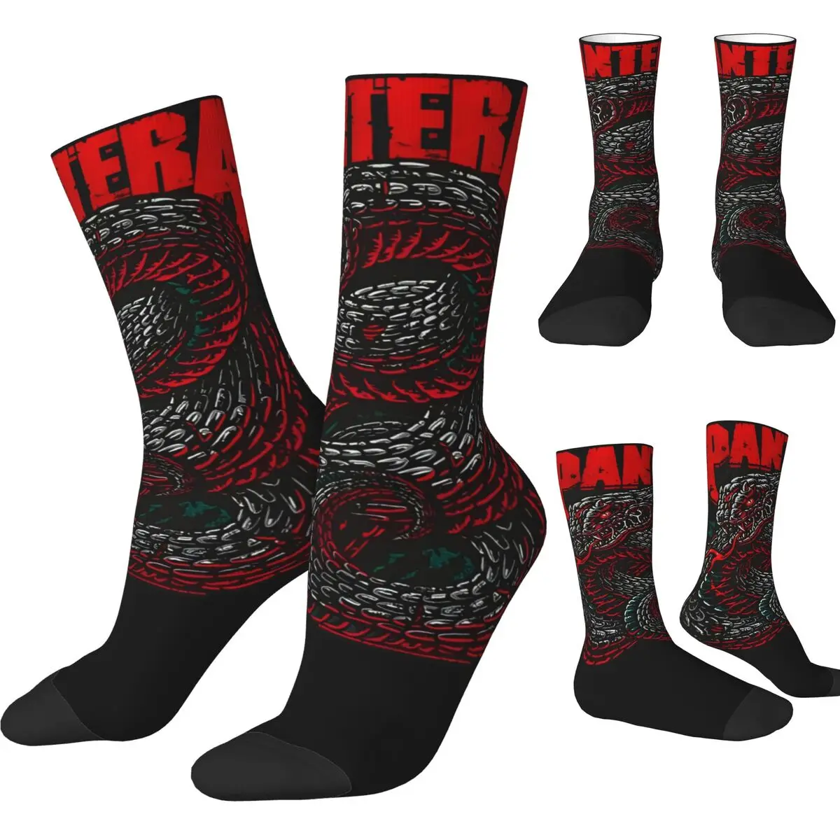 

Venomous Black Metal Rock Stockings Pantera Graphic Printed Gothic Socks Winter Anti Sweat Socks Women Men Outdoor Socks