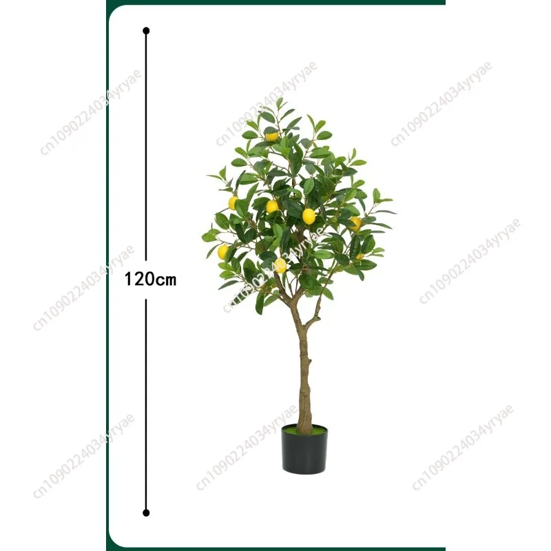 Árbol de limón artificial, planta de naranja falsa, planta en maceta de pie con fruta de limón falsa, árbol de fruta de naranja de plástico