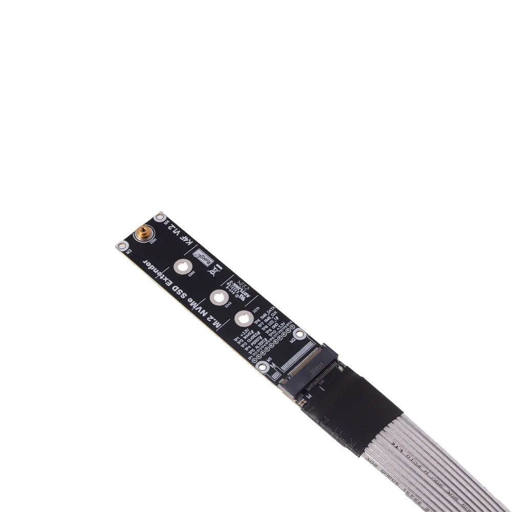 PCIe 4.0 X4 to M.2 NVMe Extension Cable 2280 Standard Size SSD Adapter Card Riser Full Speed 64Gbps Support for PCIe 4.0 X4
