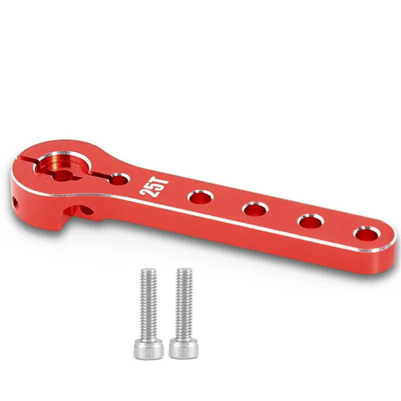 【PUBLICITY】2X Metal 25T Steering Servo Horn For 1/10 RC Crawler Axial Scx10 Trx4 Trx-6 Parts Red