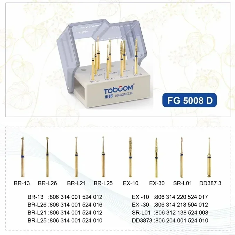 FG5008D Dental Pulpotomy Access Open Pulp Cavity Bur Kit Preparation FG Bur