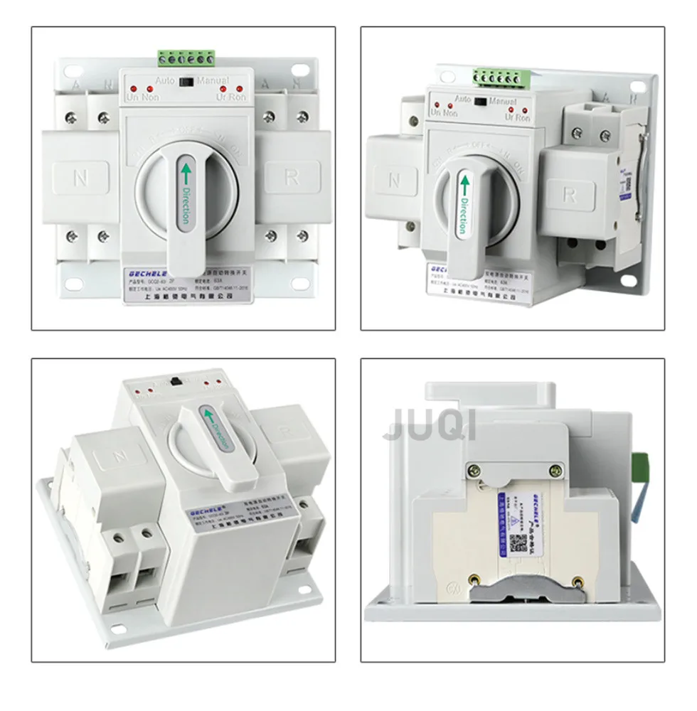 Dual power automatic transfer switch 2P 63A switchgear switch CB class ATS home single phase 110V 220V