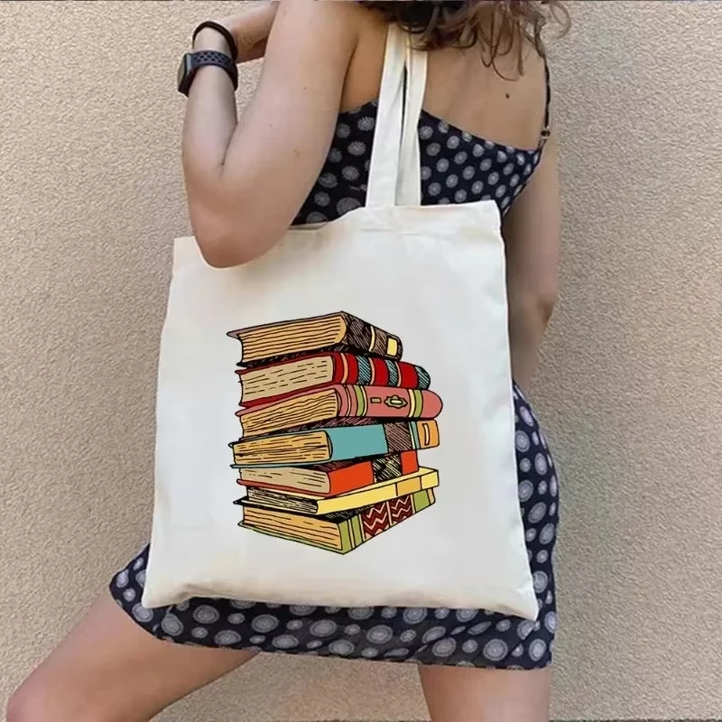 Fashion London Books Ladies Canvas Tote Tote Printed Shoulder Bag Large Capacity Environmental Portable Shopping Bag Schoolbag