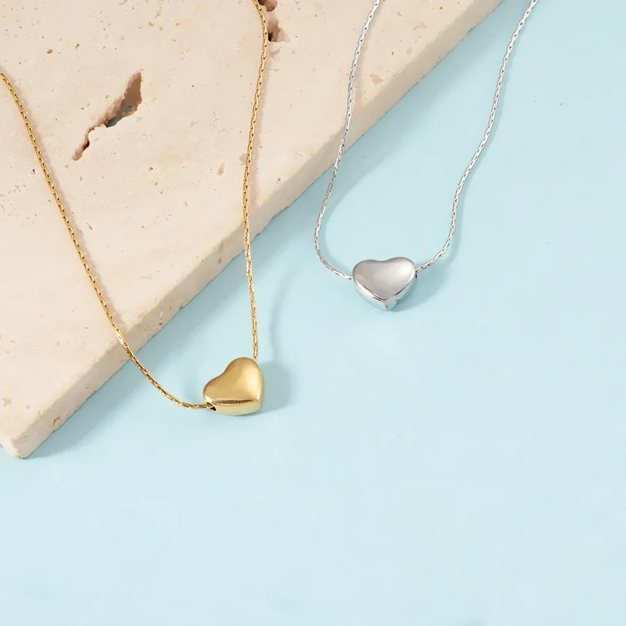 Fnixtar 10pcs Stainless Steel Heart Pendant Necklace Lover Family Friend Lover Gift Waterproof Collares Gifts
