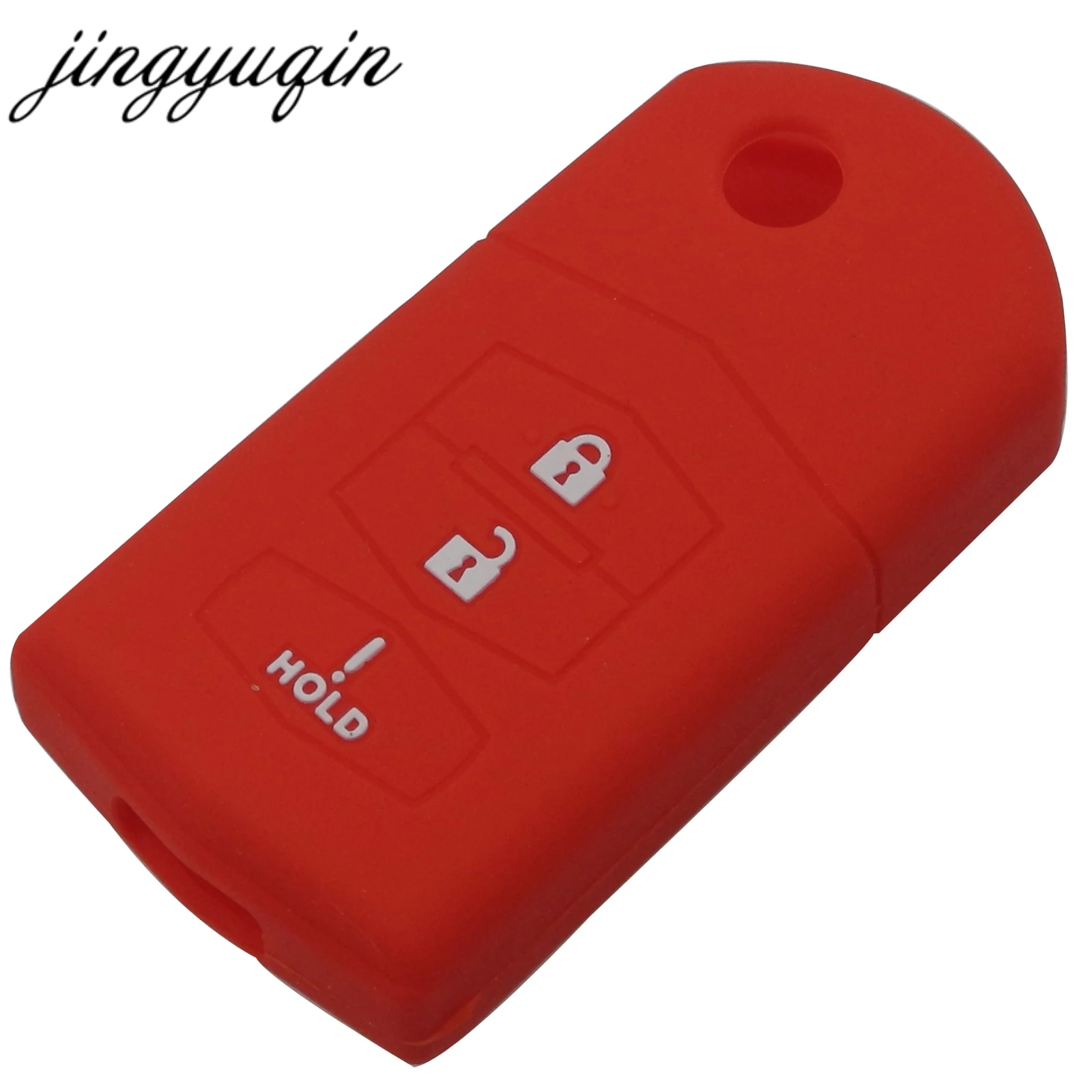 jingyuqin Silicone Cover For Mazda 3 5 6 RX-8 MX-5 Miata CX-7 CX-9 05-13 Remote Folding Flip Key Fob Case 3 Button