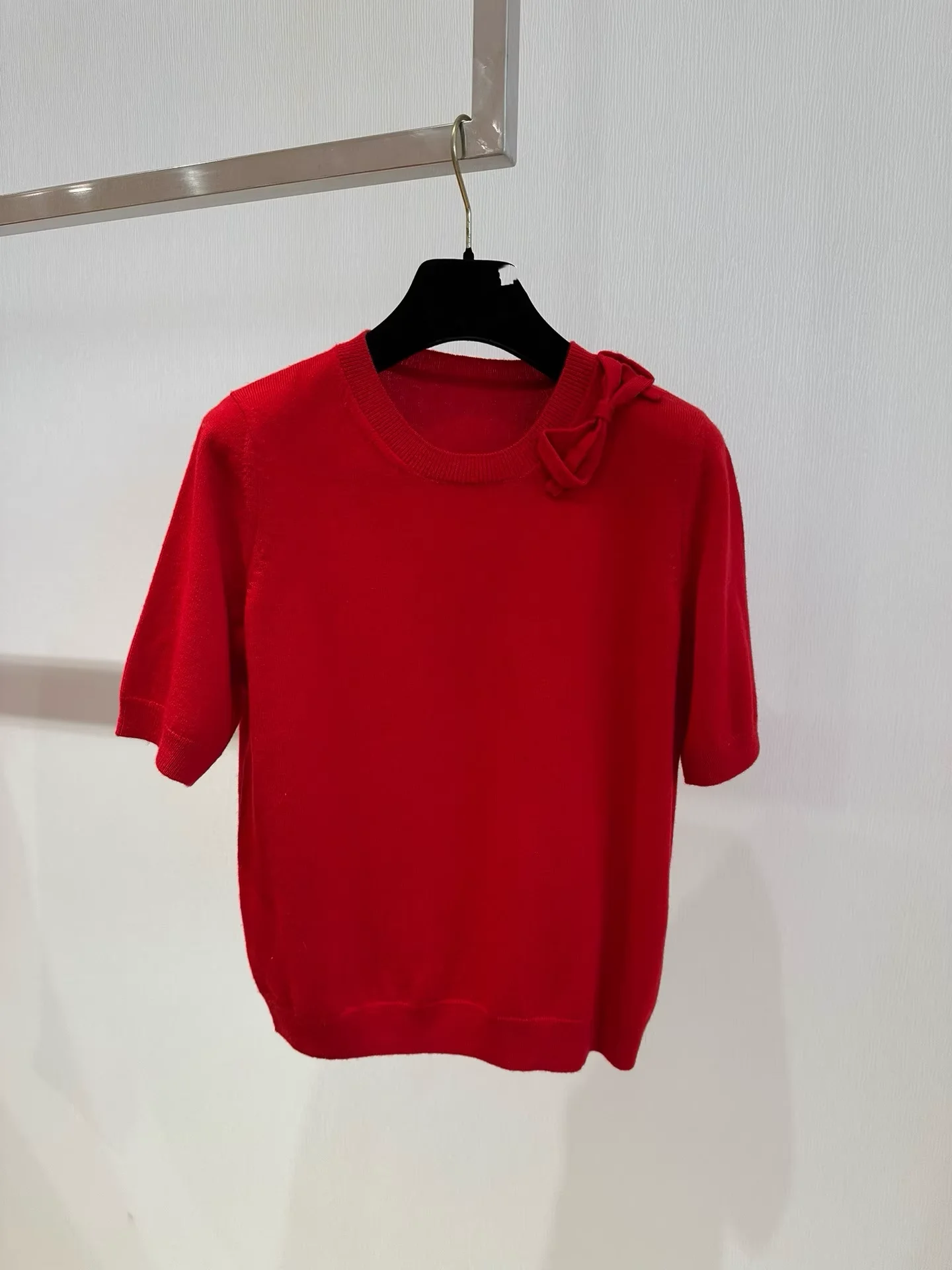 

High Quality Red Sweaters Fashion Ladies Wool Pullovers Sweet Girls Bowtie Knitted Top Cashmere