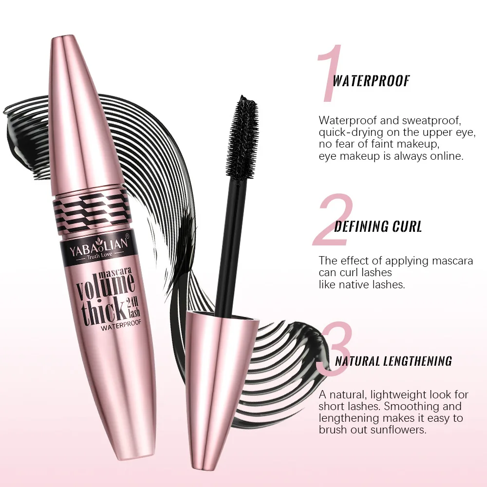 มาสคาร่าเพิ่มความหนา 3 มิติ สีดำ ให้ขนตาดูยาวขึ้น กันน้ำ บรรจุภัณฑ์สีทอง ติดทนนาน ไม่เลอะ แต่งหน้าง่าย