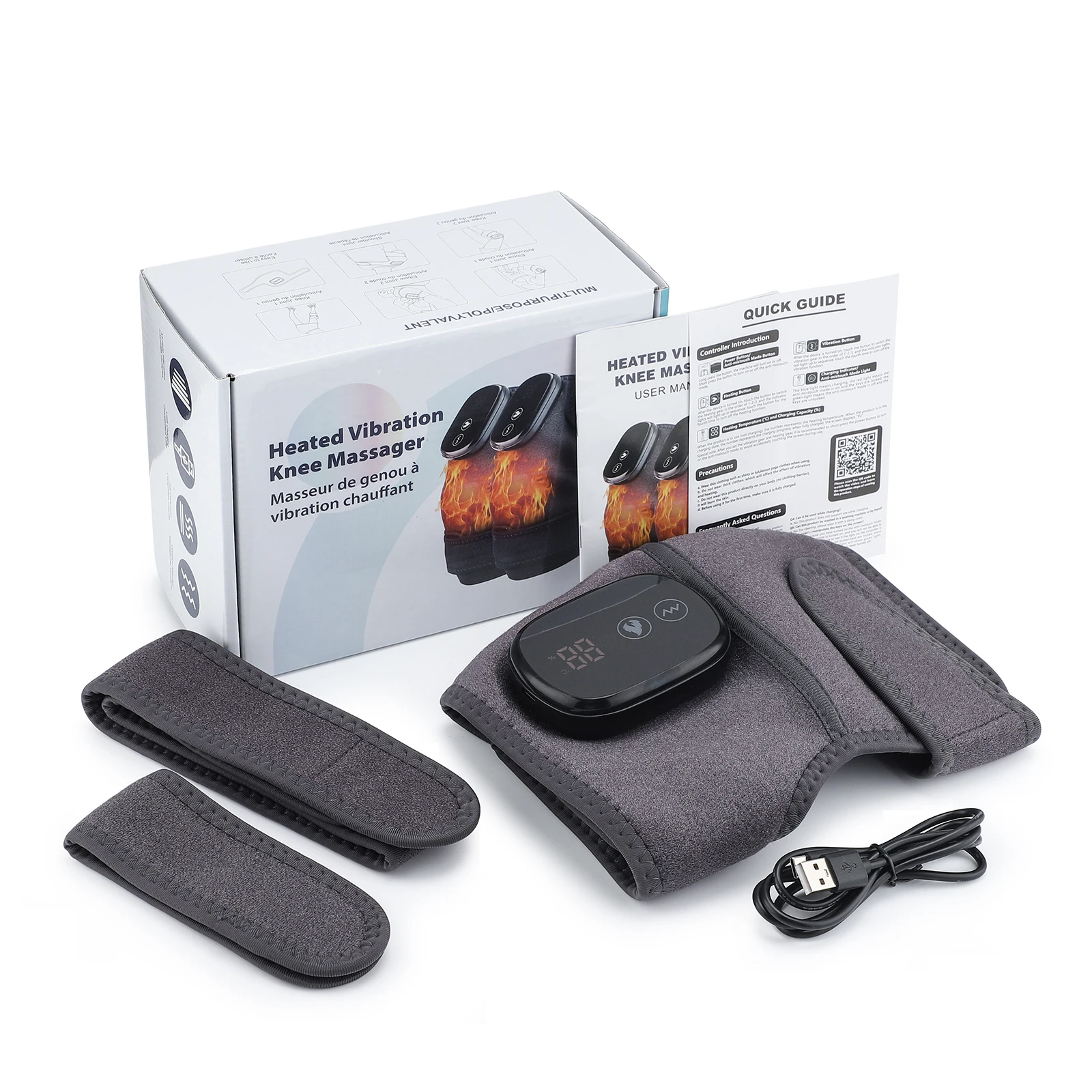 

Беспроводные наколенники с горячим компресом, наплечники, облегчение боли, электрический нагрев, вибрационный массажер для колена