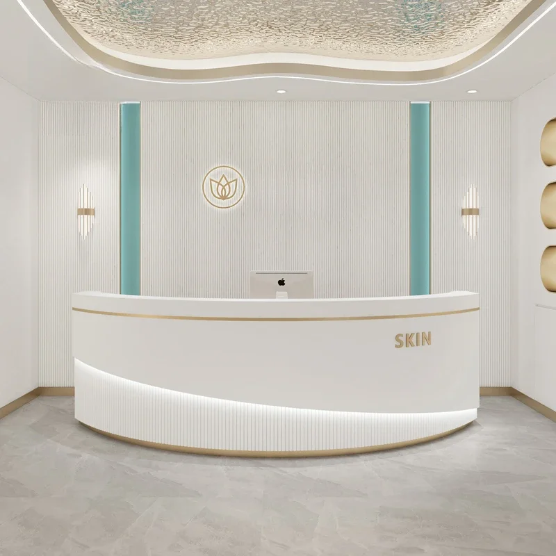 

Korean Register Business Office Desk Counter Atril Computer Reception Table Shop Desk Coffee European Entrance Hall Furniture