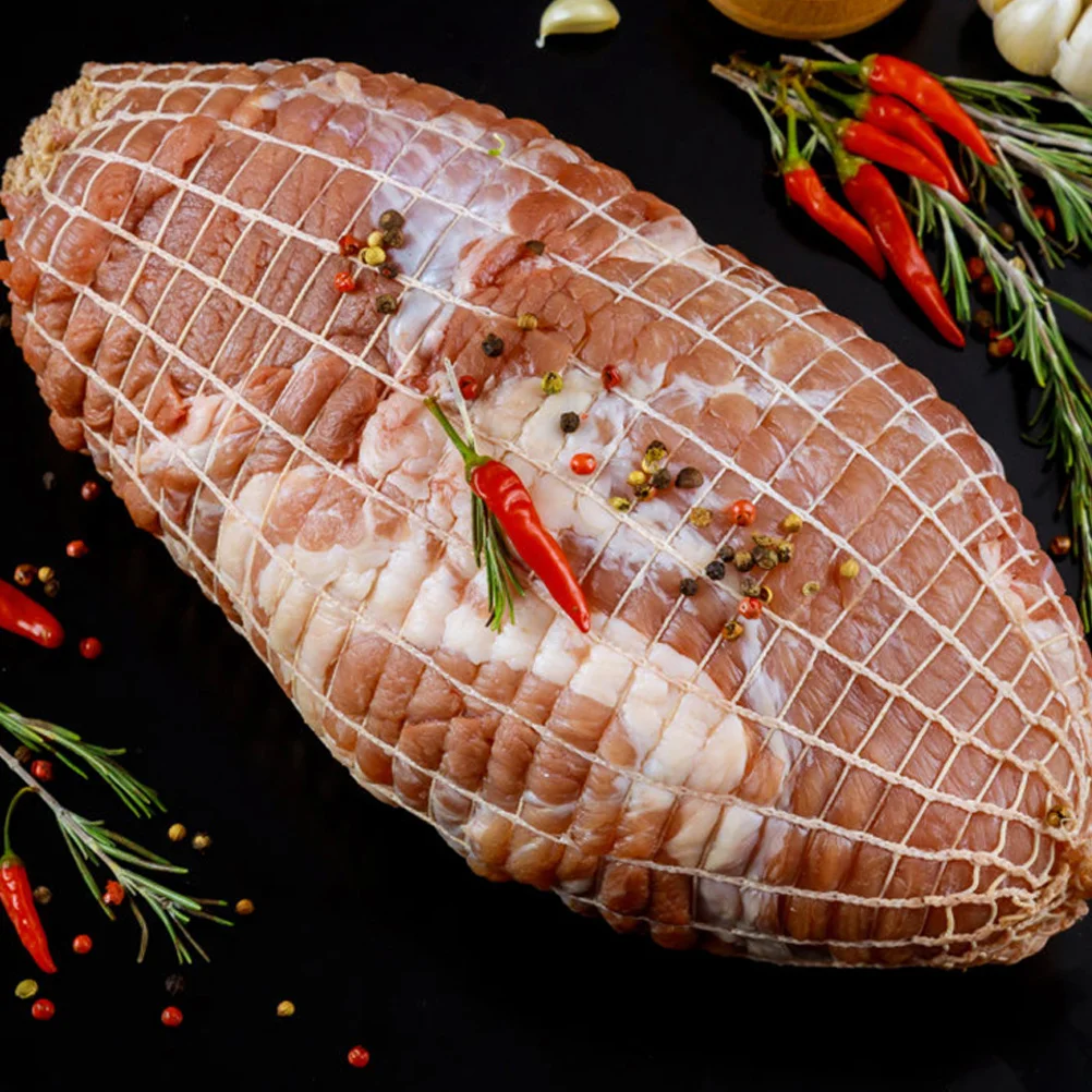 

1 Roll Meat Netting Woolen Yarn Elastic Mesh For Beef Chicken Sausage Cooking Roasting Curing Kitchen Tool Summer Sausage Casing