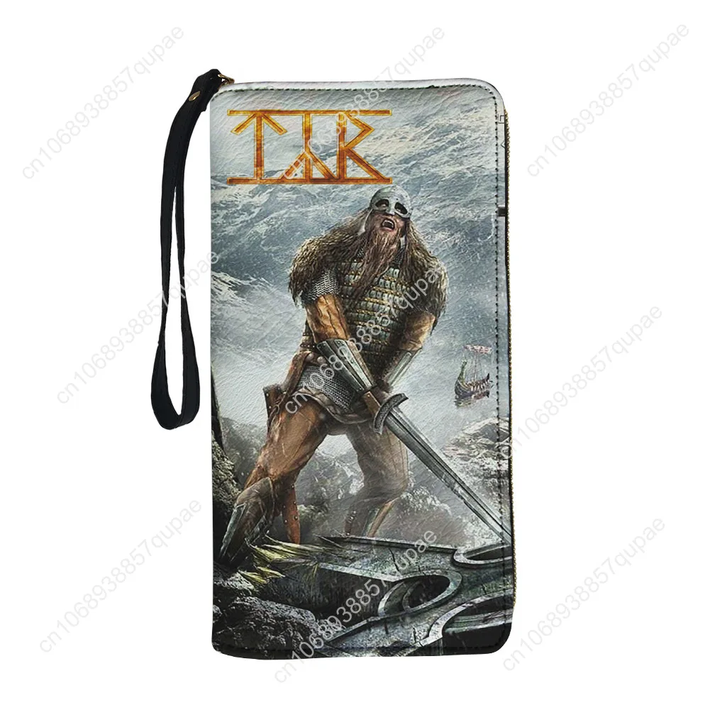TYR Band Folk Metal Band Custom Wallet Purse Mens Womens Teenagers Zipper Long Wallets Double Print Portable Wallet Gift Bag