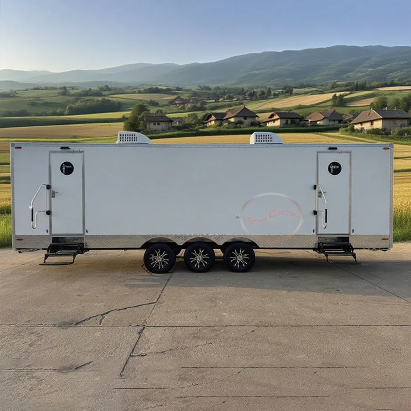

Luxury Portable Toilet Trailer Multifunctional Portable Shower Camping Toilet Combo RV Restroom Trailer