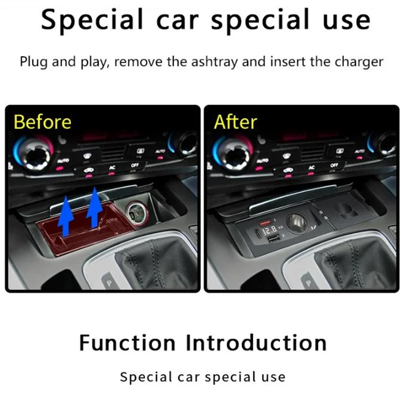 15W For Audi B8 A4 A4L A5 S4 S5 Q5 B8 Car QI Wireless Charger Charging Phone Plate Fast Charging Panel Car Battery Charger USB