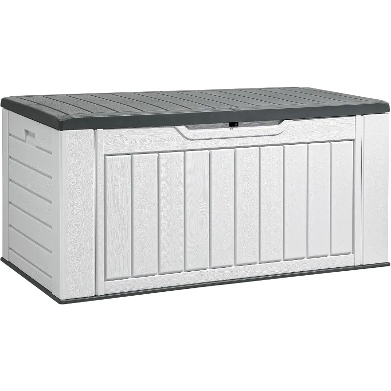 XL 160 Gallon Large Deck Box, Waterproof Outdoor Storage Box for Patio Furniture Cushions, Garden Tools and Pool Supplies