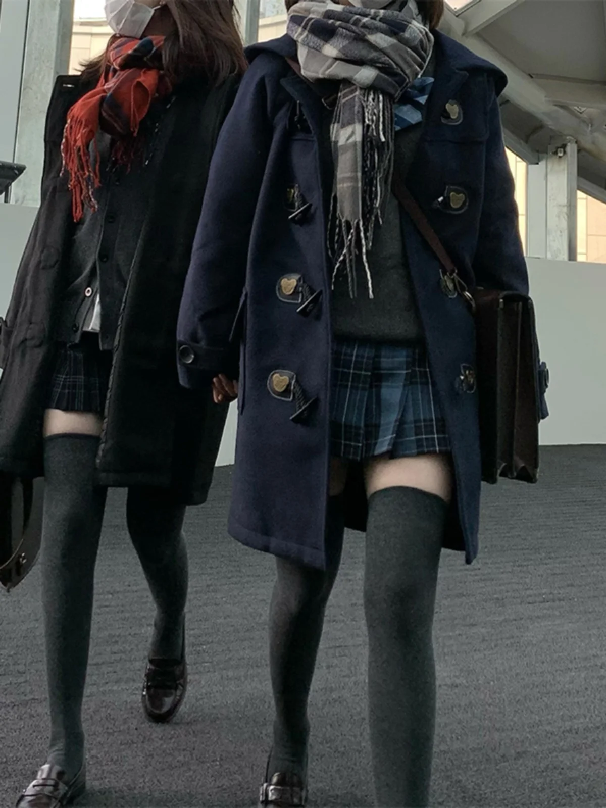 

Thiened Woolen Jaet with Cotton Sandwich Briti Sle Women's Coat Autumn Winter Faion Sweet School orm Sle Coat