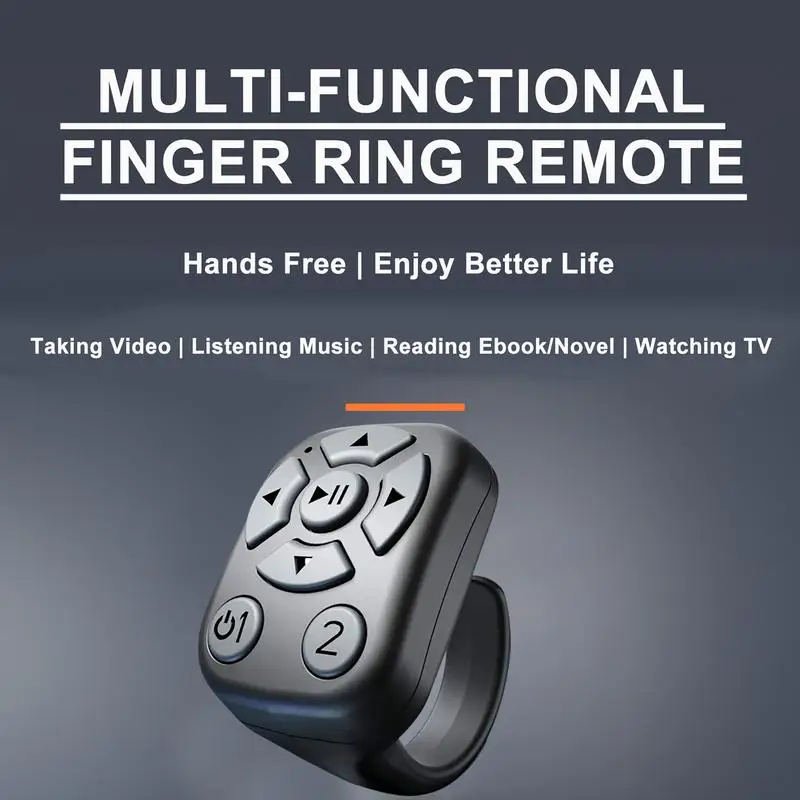 Scrolling Ring Presentation Clicker Camera Shutter Smart Ring Camera Video Recording Remote Wireless E-Reader Controller for