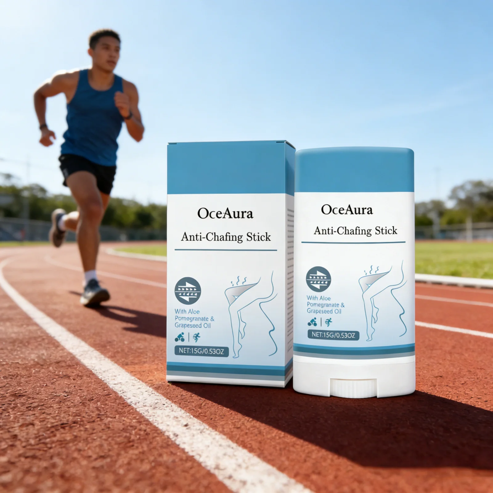 OceAura Anti-Chafing Thighs Cream Aloe Sweatproof Prevent Arm Chest Butt Chafing Moisturizing Skin Care Anti-Chafing Cream Stick