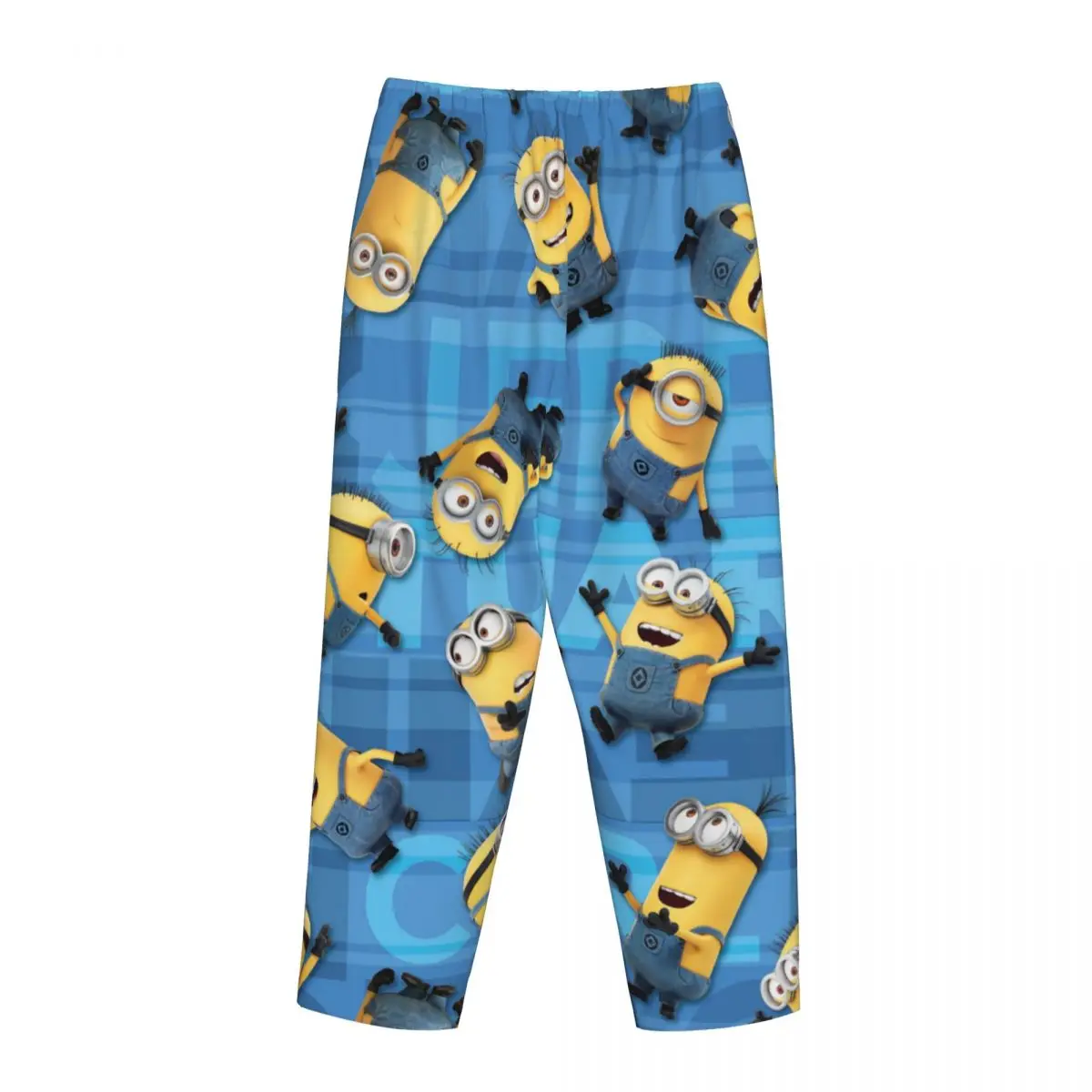 Custom Cartoon Animation Minions Pajama Pants Sleepwear for Women Elastic Waistband Sleep Lounge Bottoms with Pockets