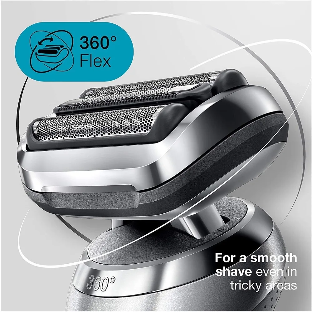 Series 7 7020s Flex Electric Razor for Men with Precision Trimmer, Wet & Dry, Rechargeable, Cordless Foil Shaver, Silver