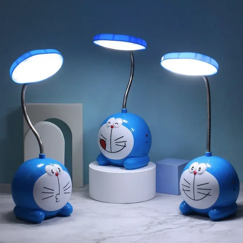 Doraemon Cartoon Creative LED Eye Protection Table Lamp USB Rechargeable Kawaii Bedside Night Light for Male and Female Students