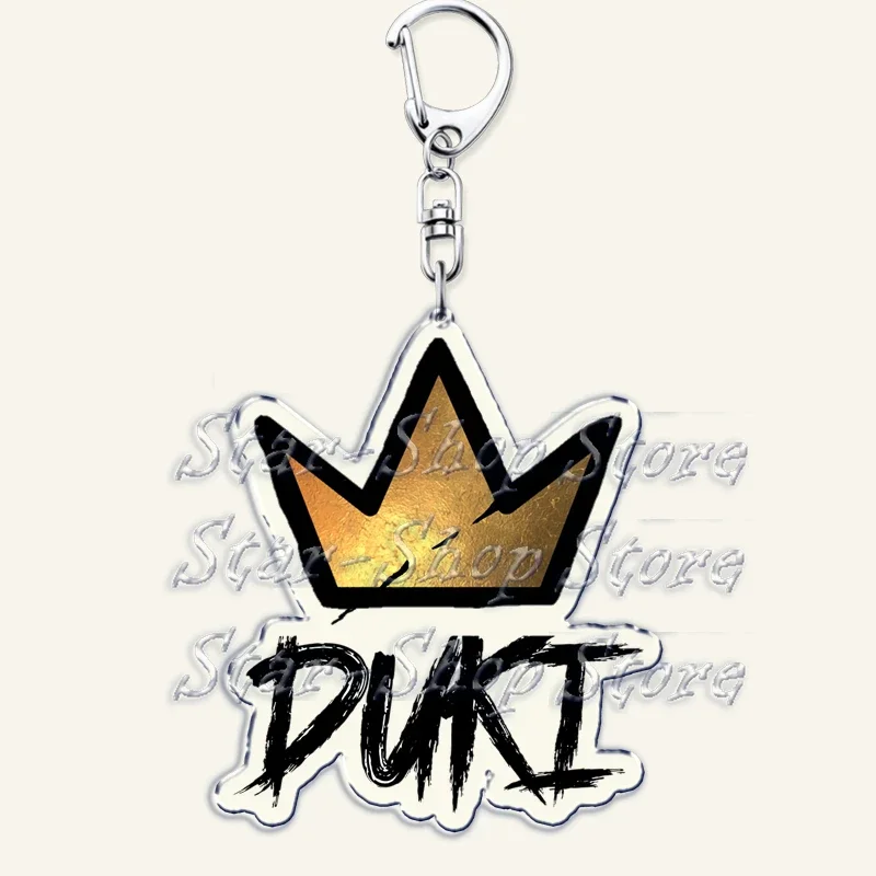 Popular Rap Singer Duki Keychains for Accessories Bag Bzrp Trap Music Pendant Gaming Keyring Jewelry Rockstar Fans Lovers Gifts