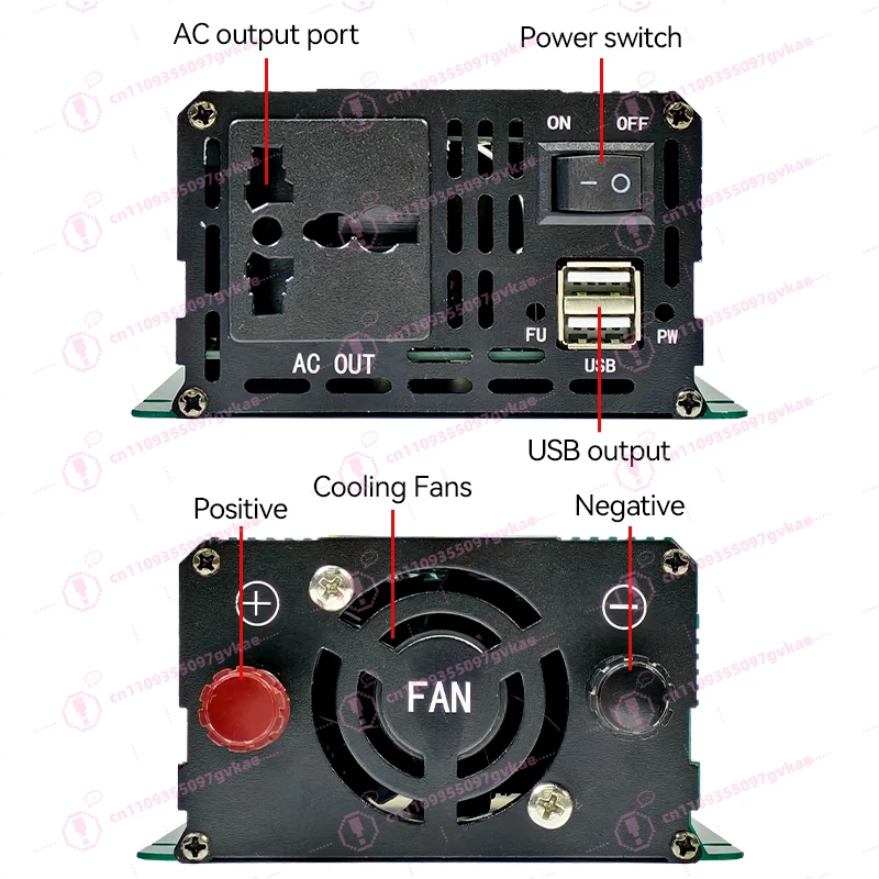 500W Single-phase Inverter 12V 220V Pure Sine Wave, Home Camping Laptop Mobile Phone