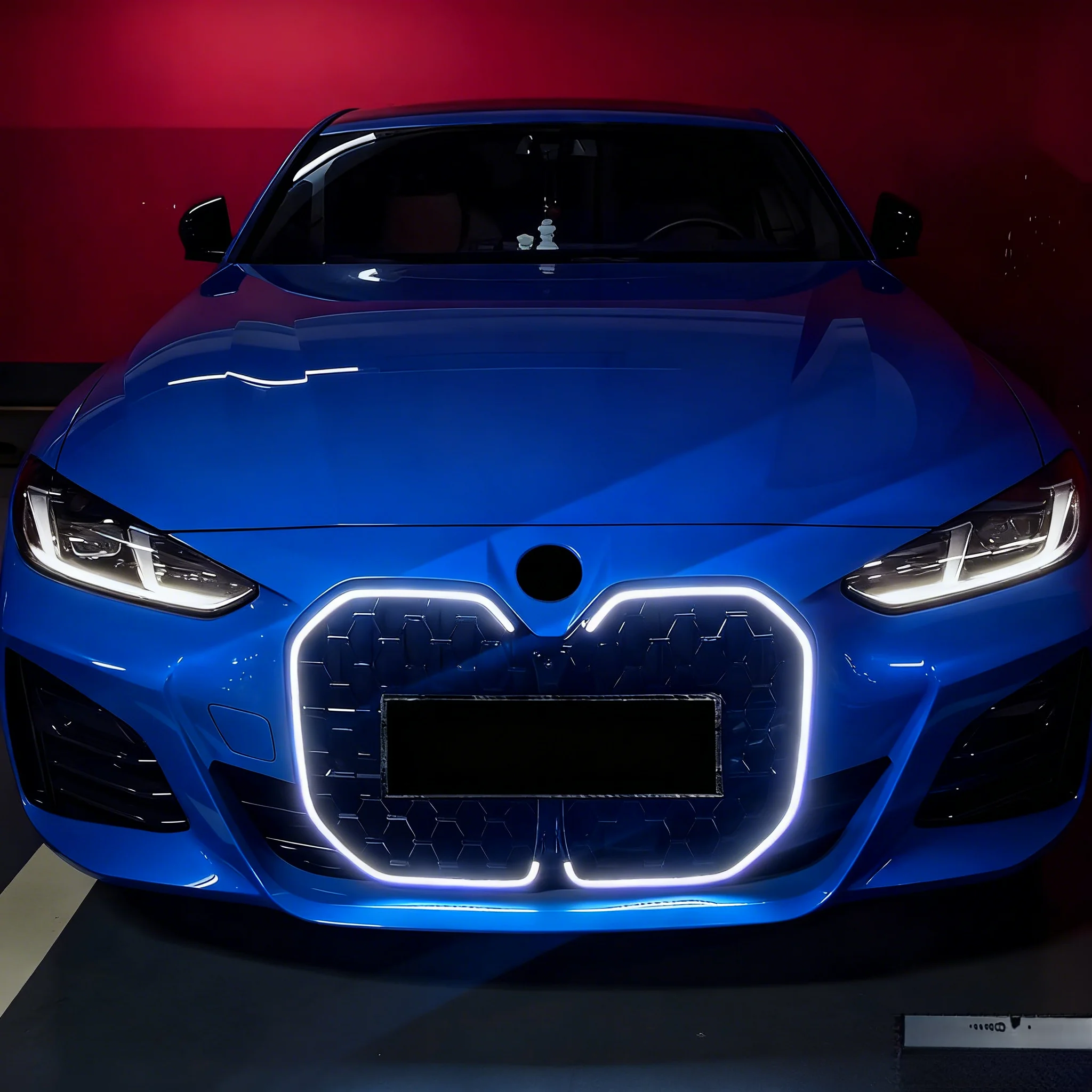 LED-Kühlergrill vorne oben, Facelift, Racing-Grills für BMW G22, 4er-Serie, 2 Türen, 420i, 430i, 435i, M440i, LCI 2020 + mit Licht