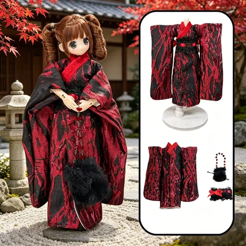 Японское кимоно для кукол BJD OB24 Blythe 1/6