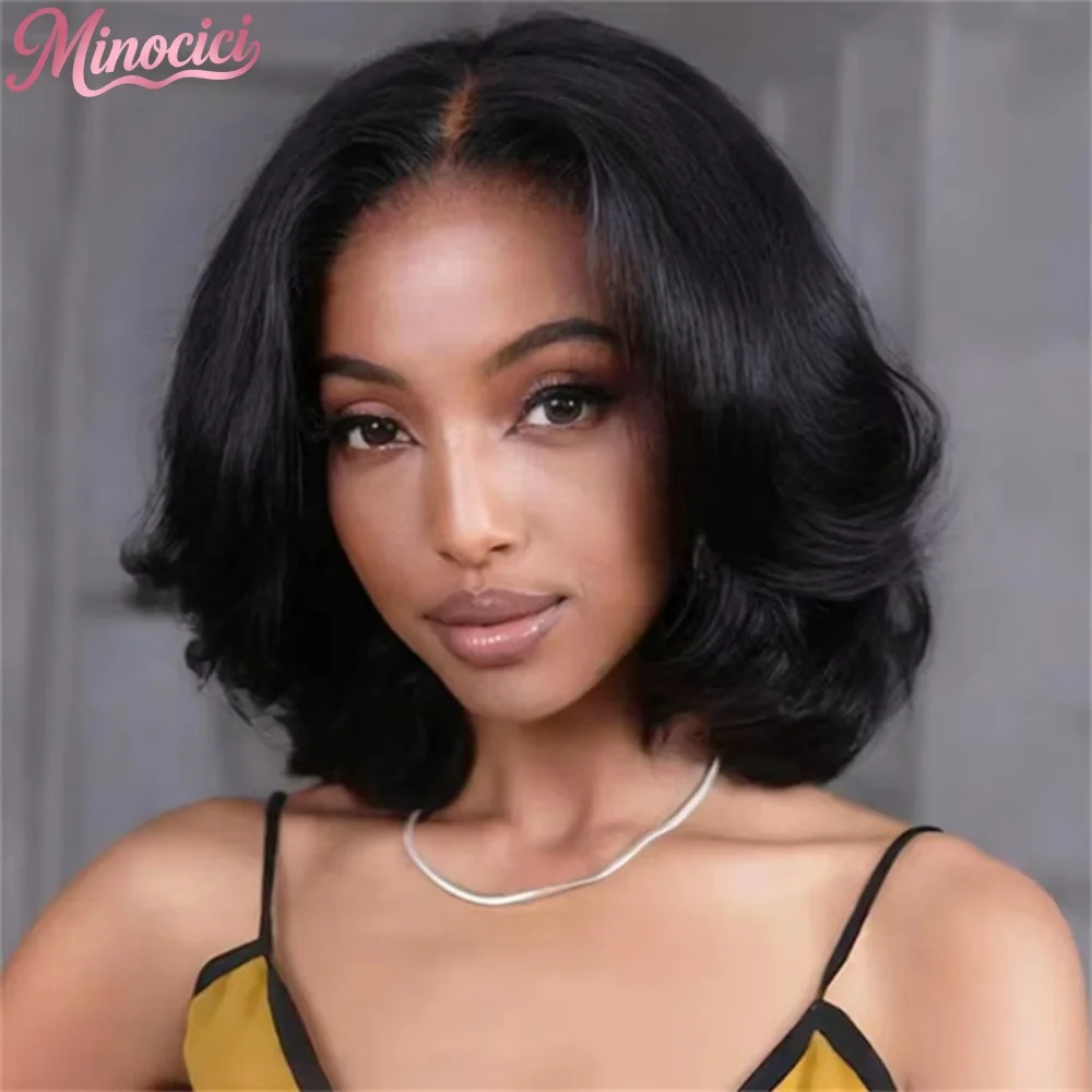 

200 Плотность Многослойный Волнистый Предварительно вырезанный Парик с Занавеской Челкой Парик Закрытия Кружева 4x4 Парик Фронта Шнурка Предварительно Сорванный Парик Натуральных Бразильских Волос