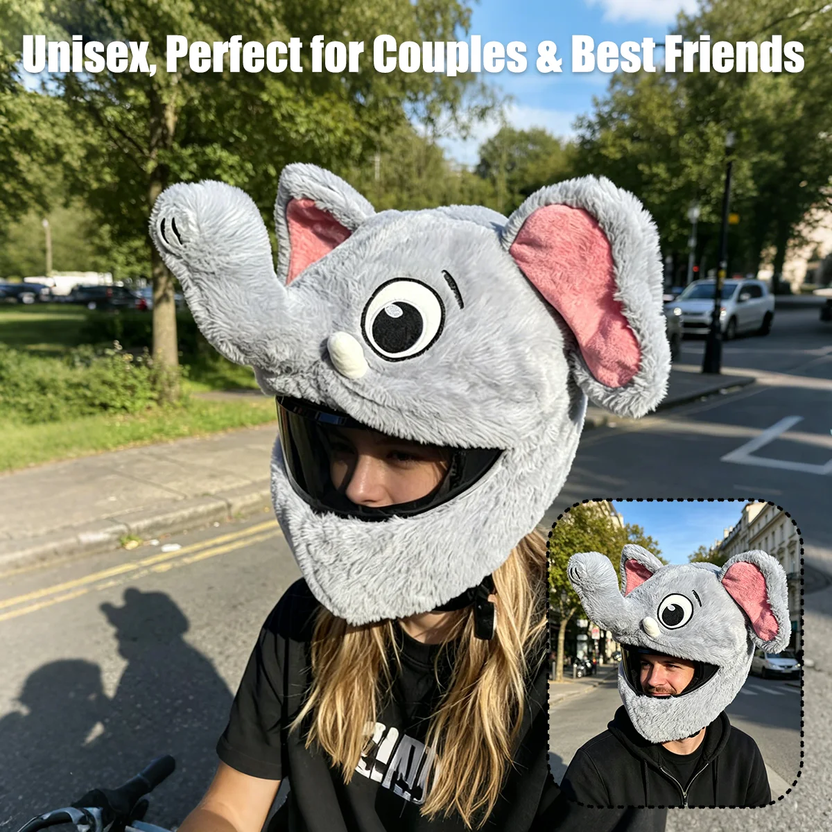 

Motorcycle Full Helmet Cover Cartoon Plush Animal Helmet Cover Fabric Protection Funny Helmet Cover Motorcycle Accessories