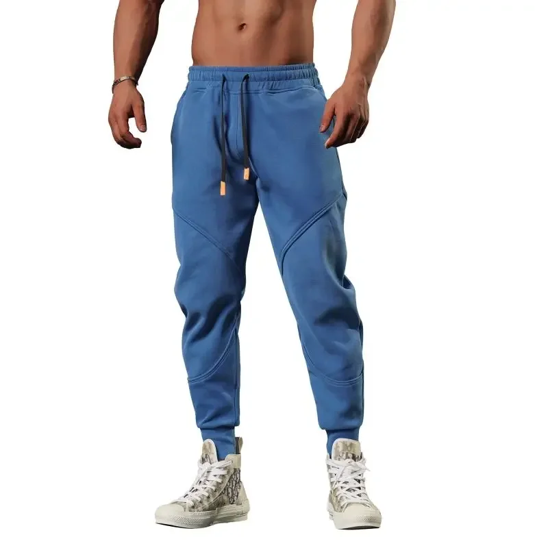 Black Tights Cropped Trousers Autumn and Winter Plain Man Sports Pants Skinny Slim Cotton Vintage Luxury Long Sweatpants for Men