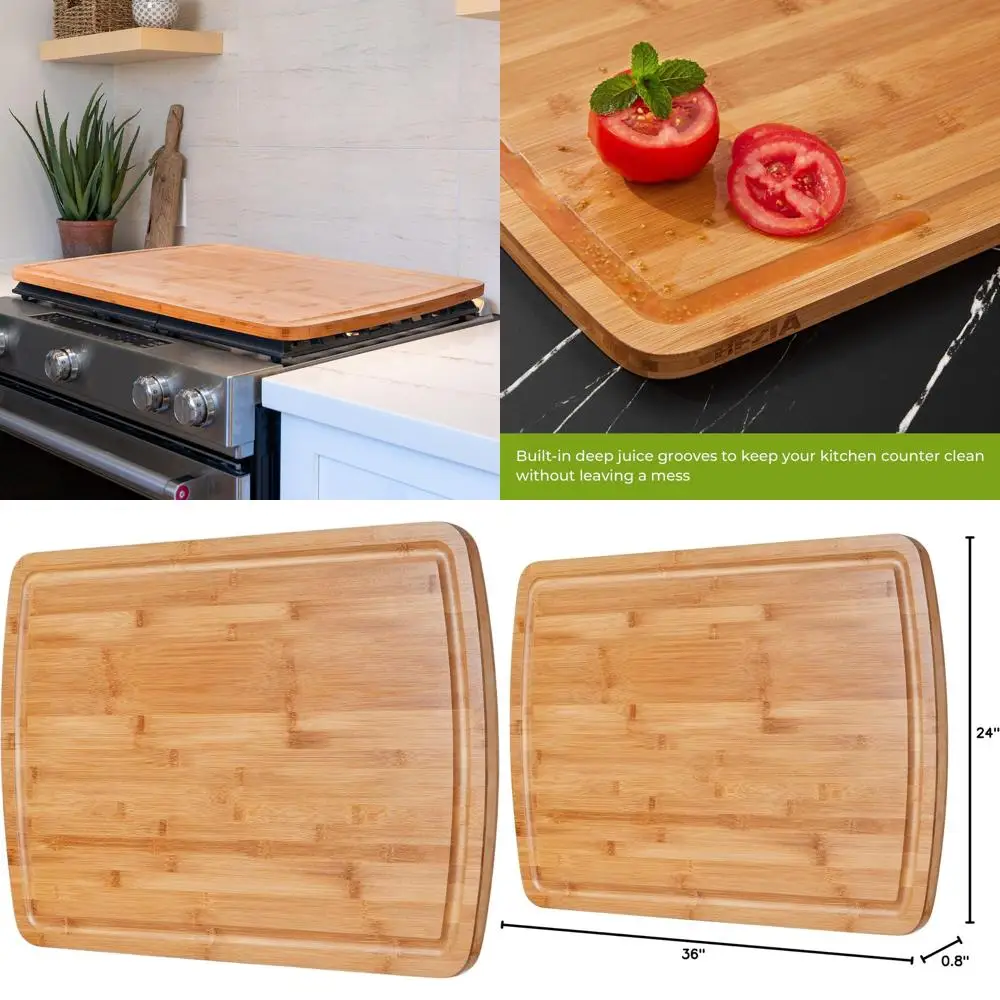 Tabla de cortar gigante de 36 x 24 para cocina, tabla XL para carne y barbacoa con tallado de pavo y canal de jugo