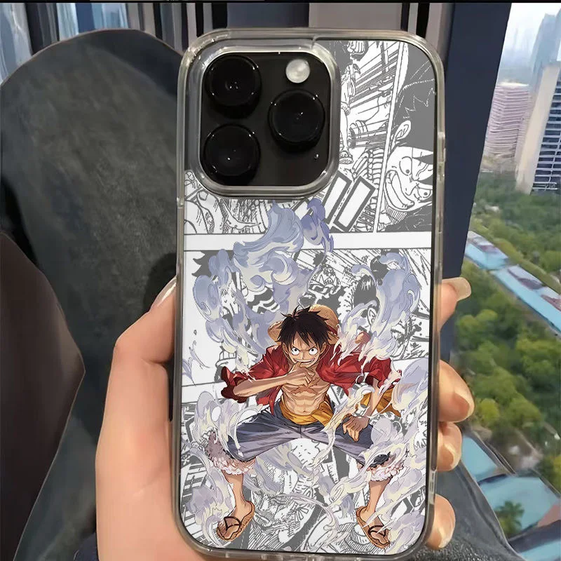 

Luxury cartoon Cute O-One P-Piece Luffy Magsafe Wireless Charge Phone For iPhone 11 12 13 14 15 16 Pro Max Anime Magnetic Cover