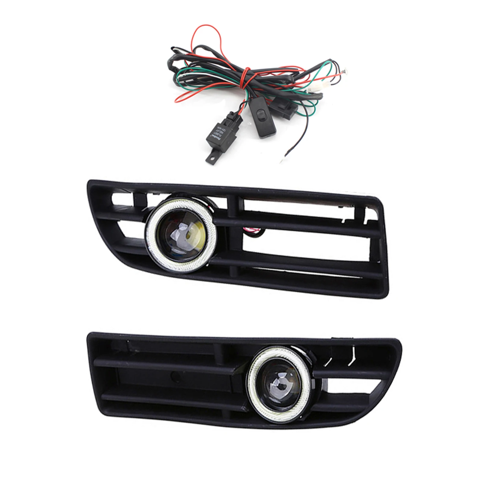 Fog Light LED Front Bumper Grille DRL Lamp Part Replacement For VW Jetta Bora Mk4 99-04 Plastic Material Bumper Grille
