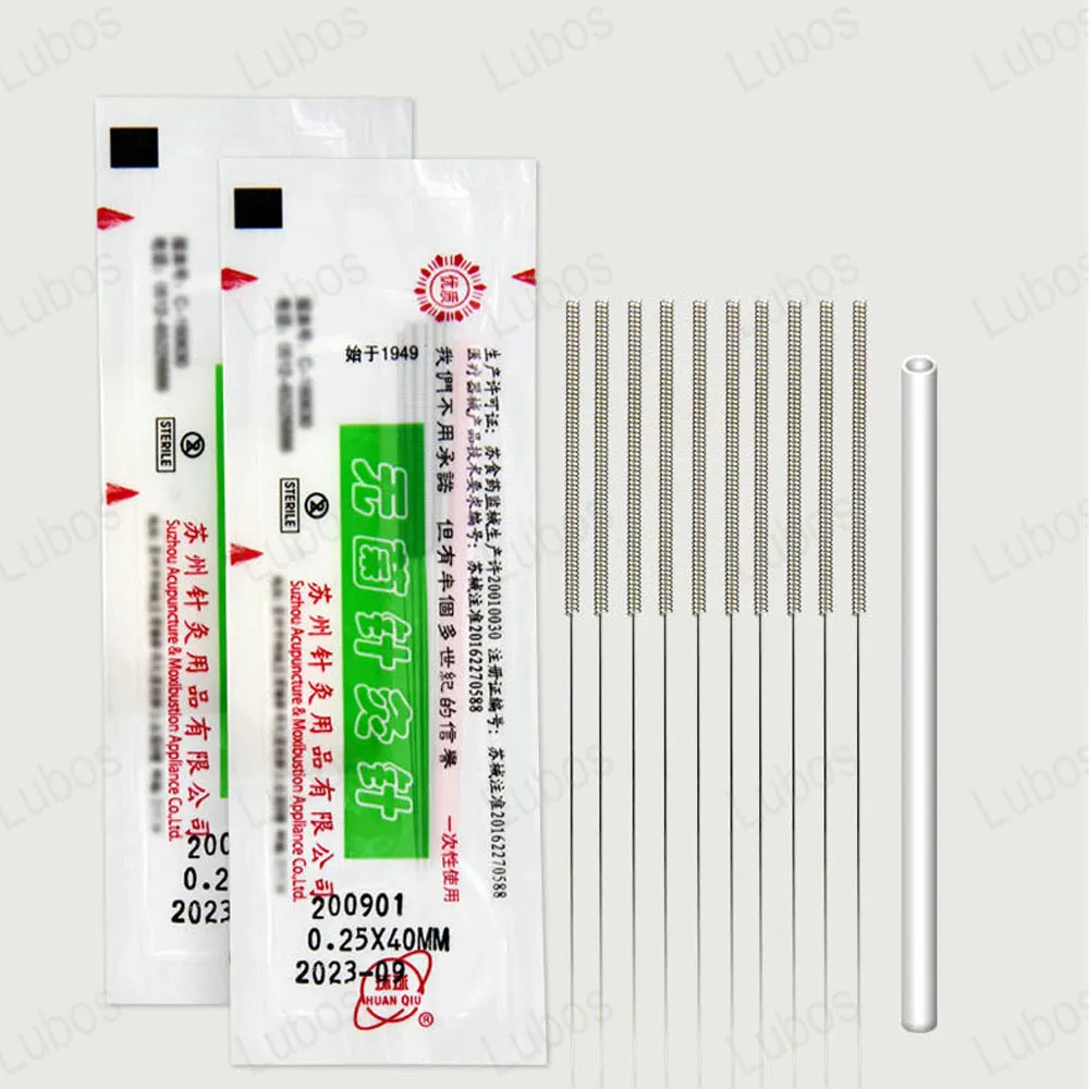 500Pcs Disposable Sterile Acupoint Acupuncture Needle with Tube Beauty Massage Needle Abdomen Needle Dry Needling Massager