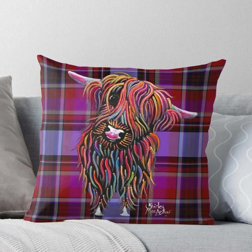 SCoTTiSH HiGHLaND CoW ' TaRTaN BoLLY P ' BY SHiRLeY MacARTHuR Throw Pillow Custom Cushion Pillowcases For Pillows pillow