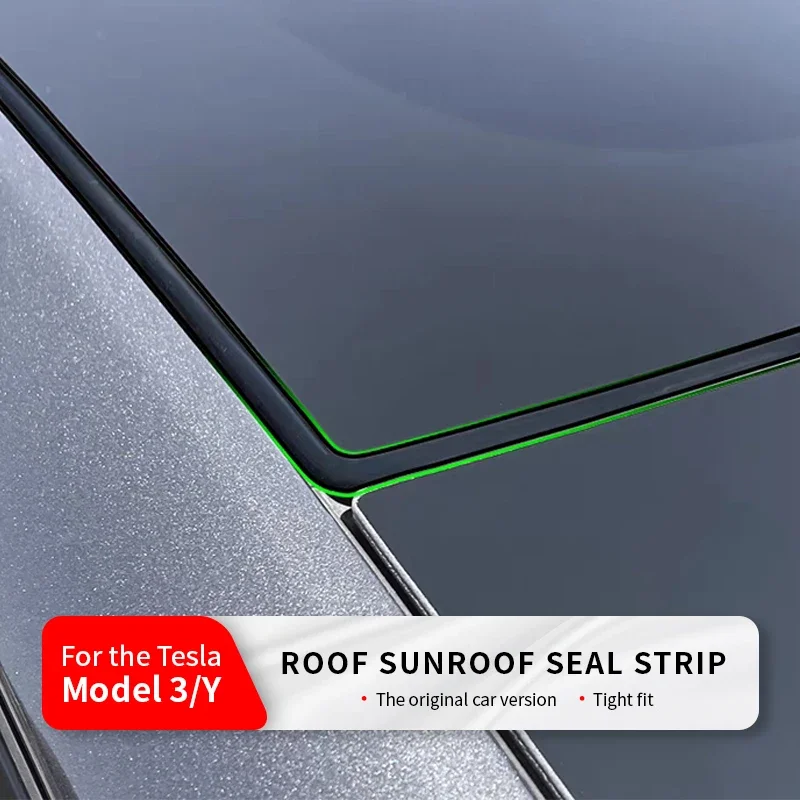 For Tesla Model Y Model 3 Roof Seal Strip Rubber Kit Wind Guard Noise Reduction Sealing Stickers Skylight Sunroof Accessories